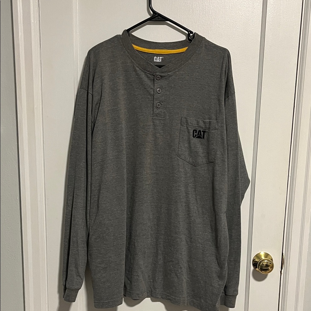 Men's Gray Long Sleeve CAT brand Shirt XL